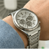 Seiko Conceptual Chronograph White Dial Silver Steel Strap Watch for Men - SSB451P1