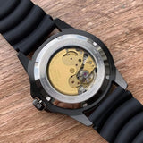 Citizen Mechanical Automatic Black Dial Black Rubber Strap Watch for Men - NJ0125-11E