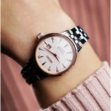 Seiko Presage Cocktail Time Automatic Diamonds White Dial Silver Steel Strap Watch for Women - SRE012J1