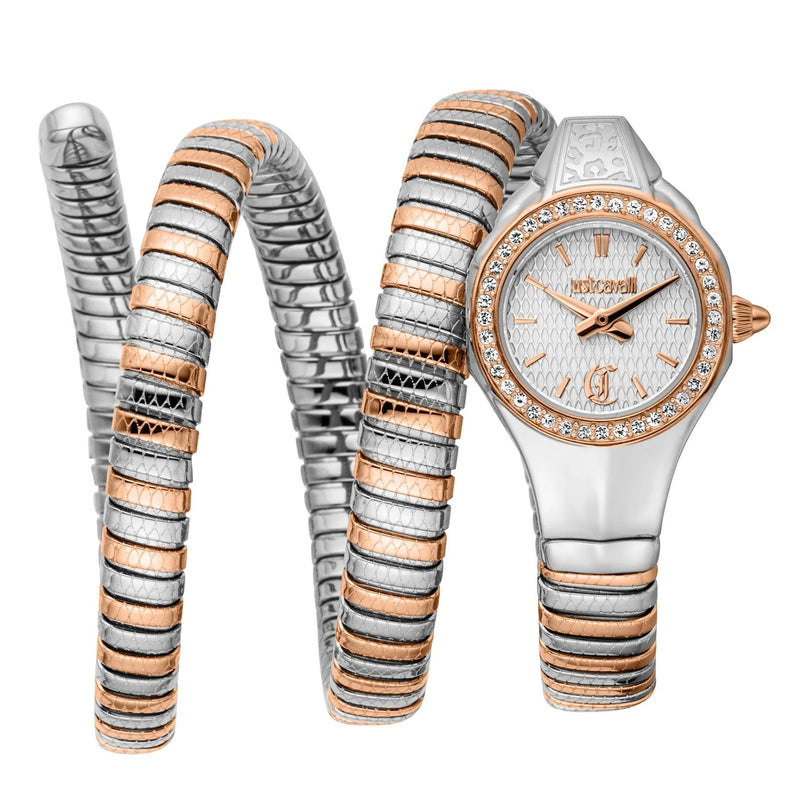 Just Cavalli Vita White Dial Two Tone Steel Strap Watch for Women - JC1L355M0065