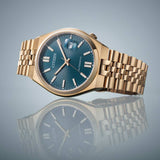 Citizen Tsuyosa 60 Automatic Blue Dial Rose Gold Steel Strap Watch for Men - NK0023-57L