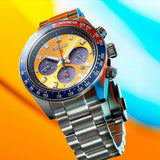  Shop Authentic Seiko Prospex Solar Chronograph 1969 Re-interpretation Orange Dial Silver Steel Strap Watch for Men - SSC947 - Luxxuri