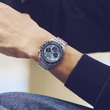 Seiko Prospex Speedtimer 41.4 Solar Chronograph Blue Dial Silver Steel Strap Watch for Men - SSC935