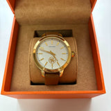 Tory Burch Collins Quartz White Dial Brown Leather Strap Watch for Women - TBW1202