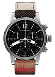 Burberry Utilitarian Chronograph Black Dial Tri Tone Leather Strap Watch for Men - BU7815