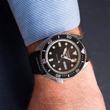 Seiko 5 Sports SKX Automatic Black Dial Black Silicone Strap Watch for Men - SRPD73K2
