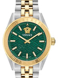  Shop Authentic Versace V-Code Analog Green Dial Two Tone Steel Strap Watch for Women - VE8I00424 - Luxxuri