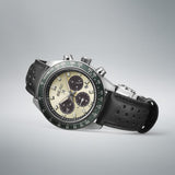  Shop Authentic Seiko Prospex Speedtimer Solar Chronograph Ivory Dial Black Leather Strap Watch for Men - SSC943 - Luxxuri