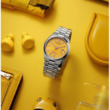 Citizen Tsuyosa Automatic Yellow Dial Silver Steel Strap Watch for Men - NJ0150-56Z
