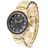  Shop Authentic Versace Greca Dome Chronograph Black Dial Gold Steel Strap Watch for Men - VE6K00523 - Luxxuri