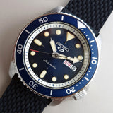 Seiko 5 Sports SKX Automatic Blue Dial Blue Silicone Strap Watch for Men - SRPD71K2