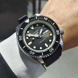 Seiko 5 Sports SKX Automatic Black Dial Black Silicone Strap Watch for Men - SRPD73K2