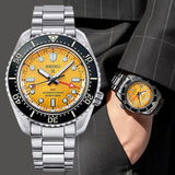 Seiko Prospex The Night of Siam Limited Edition Yellow Dial Silver Steel Strap Watch for Men - SPB487J1