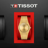 Tissot PRX 25mm Gold DIal Gold Steel Strap Watch for Women - T137.010.33.021.00