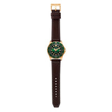 Citizen Mechanical Automatic Green Dial Brown Leather Strap Watch for Men - NJ0173-18X