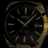 Hugo Boss Strike Blue Dial Gold Steel Strap Watch for Men - 1514172