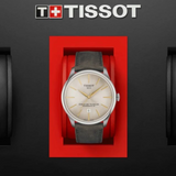 Tissot Chemin des Tourelles Automatic Powermatic 80 Ivory Dial Green Leather Strap Watch for Men - T139.407.16.261.00