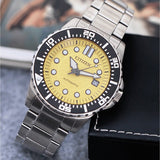 Citizen Mechanical Automatic Yellow Dial Silver Steel Strap Watch for Men - NJ0170-83Z