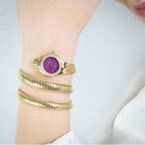 Just Cavalli Vita Purple Dial Gold Steel Strap Watch for Women - JC1L355M0035