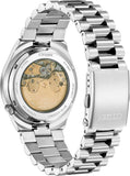 Citizen Tsuyosa Automatic Yellow Dial Silver Steel Strap Watch for Men - NJ0150-56Z