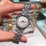 Emporio Armani Alpha Mother of Pearl Dial Silver Steel Strap Watch for Women - AR1803