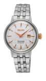 Seiko Presage Cocktail Time Skydiving Automatic Diamonds Mother of Pearl Dial Silver Steel Strap Watch for Women - SRE009J1