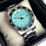 Citizen Mechanical Automatic Turquoise Dial Silver Steel Strap Watch for Men - NJ0170-83X