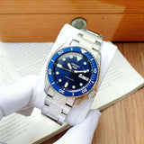Seiko 5 Sports SKX Street Denim Blue Dial Silver Steel Strap Watch for Men - SRPL77K1