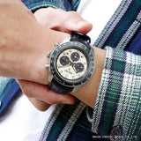  Shop Authentic Seiko Prospex Speedtimer Solar Chronograph Ivory Dial Black Leather Strap Watch for Men - SSC943 - Luxxuri