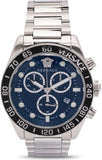  Shop Authentic Versace Greca Dome Chronograph Blue Dial Silver Steel Strap Watch for Men - VE6K00323 - Luxxuri