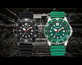 Citizen Mechanical Automatic Green Dial Green Rubber Strap Watch for Men - NJ0129-10X