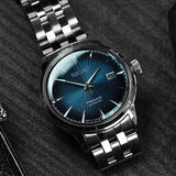 Seiko Presage Cocktail Time Automatic Blue Dial Silver Steel Strap Watch for Men - SRPB41J1