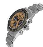Seiko Prospex Speedtimer Solar Chronograph Gold Dial Silver Steel Strap Watch for Men - SSC817