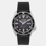 Seiko 5 Sports SKX Automatic Black Dial Black Silicone Strap Watch for Men - SRPD73K2