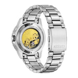 Citizen Mechanical Automatic Turquoise Dial Silver Steel Strap Watch for Men - NJ0170-83X