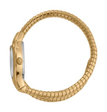 Just Cavalli Serpente Metallica Green Dial Gold Steel Strap Watch for Women - JC1L208M0045