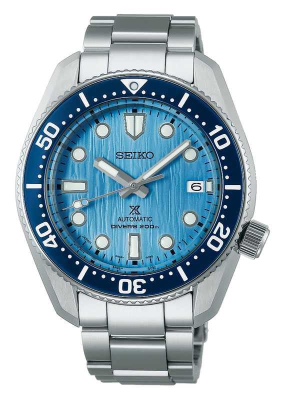 Seiko Prospex Glacier Save The Ocean Special Edition Automatic Blue Dial Silver Steel Strap Watch for Men - SPB299J1