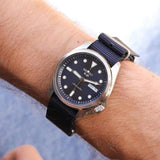 Seiko 5 Sports Automatic Blue Dial Blue Nylon Strap Watch for Men - SRPE63K1