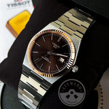 Tissot PRX Powermatic 80 18K Gold Brown Dial Silver Steel Strap Watch for Men - T931.407.41.291.00