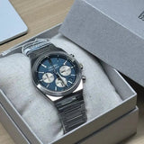 Seiko Conceptual Chronograph Blue Dial Silver Steel Strap Watch for Men- SSB453P1