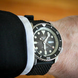 Seiko 5 Sports SKX Automatic Black Dial Black Silicone Strap Watch for Men - SRPD73K2