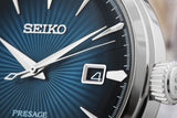 Seiko Presage Cocktail Time Automatic Blue Dial Silver Steel Strap Watch for Men - SRPB41J1