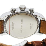 Burberry Utilitarian Chronograph White Dial Tri Tone Leather Strap Watch for Women - BU7820