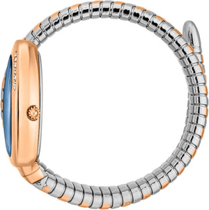 Just Cavalli Glam Evo 5 Serpente Blue Dial Two Tone Steel Strap Watch for Women - JC1L227M0085