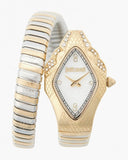 Just Cavalli Ferocious Mother of Pearl White Dial Two Tone Steel Strap Watch for Women - JC1L306M0065
