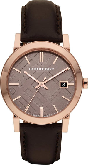 Burberry Classic Quartz Brown Dial Brown Leather Strap Watch for Men - BU9013