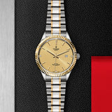  Shop Authentic Tudor Style Automatic Diamonds Gold Dial Two Tone Steel Strap Watch for Men - M12713-0007 - Luxxuri