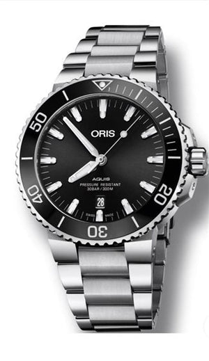  Shop Authentic Oris Aquis Date Black Dial Silver Steel Strap Watch for Men - 0173377304134-0782405PEB - Luxxuri