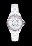  Shop Authentic Chanel J12 Quartz Diamonds Mother of Pearl White Dial White Steel Strap Watch for Women - J12 H3243 - Luxxuri