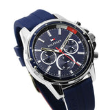  Shop Authentic Tommy Hilfiger Mason Blue Dial Blue Rubber Strap Watch for Men - 1791791 - Luxxuri